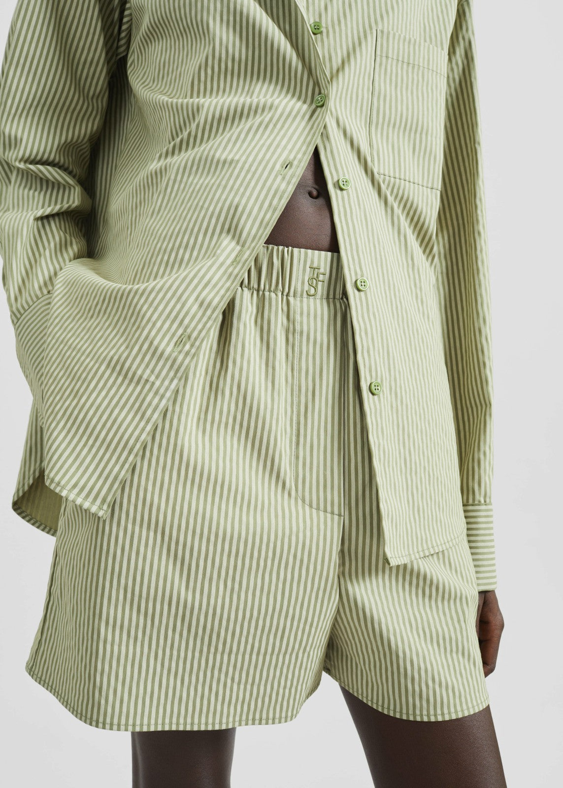 Lui Boxer Shorts - Green Stripe