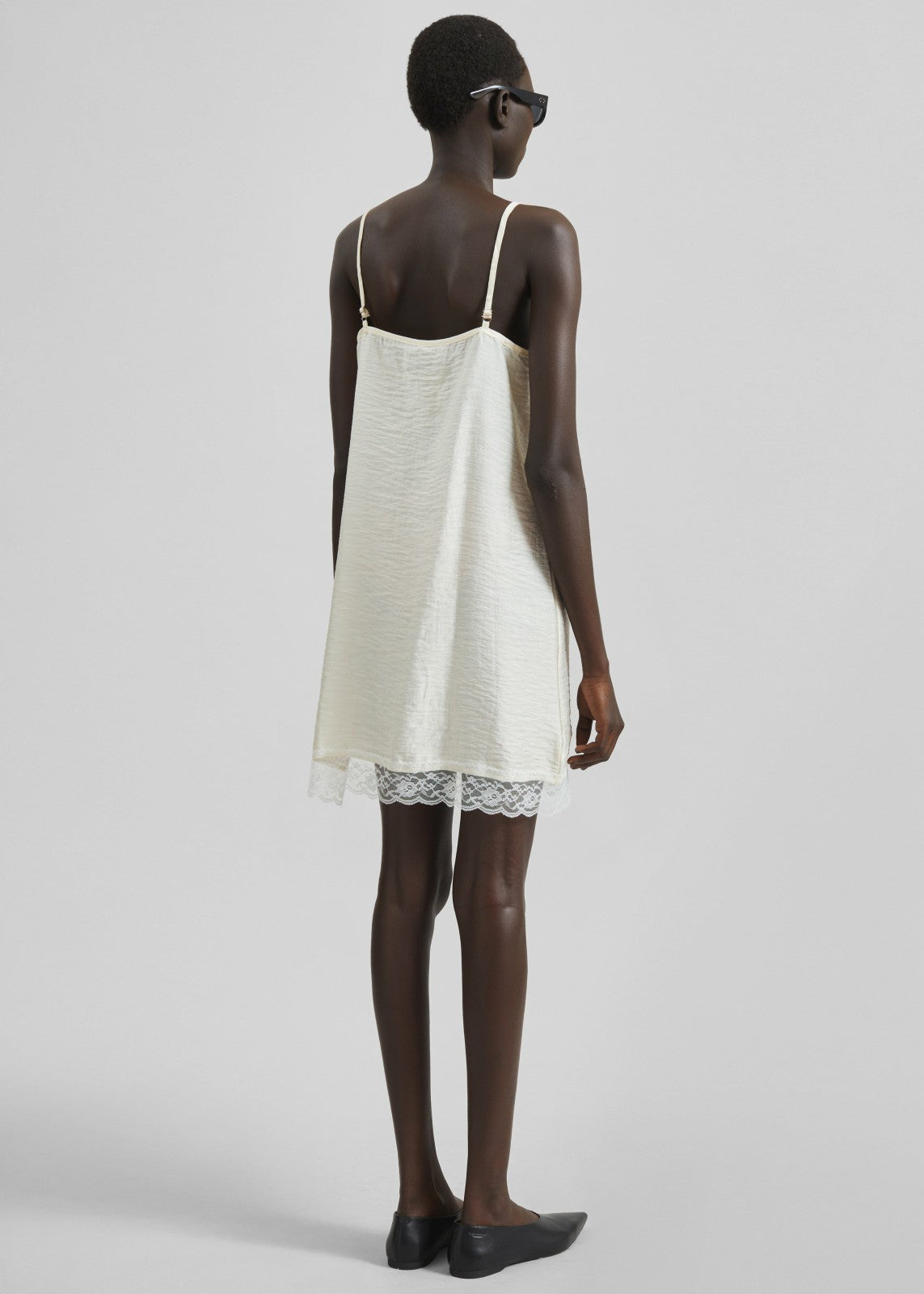 Elvina Lace Trim Slip Dress - Cream
