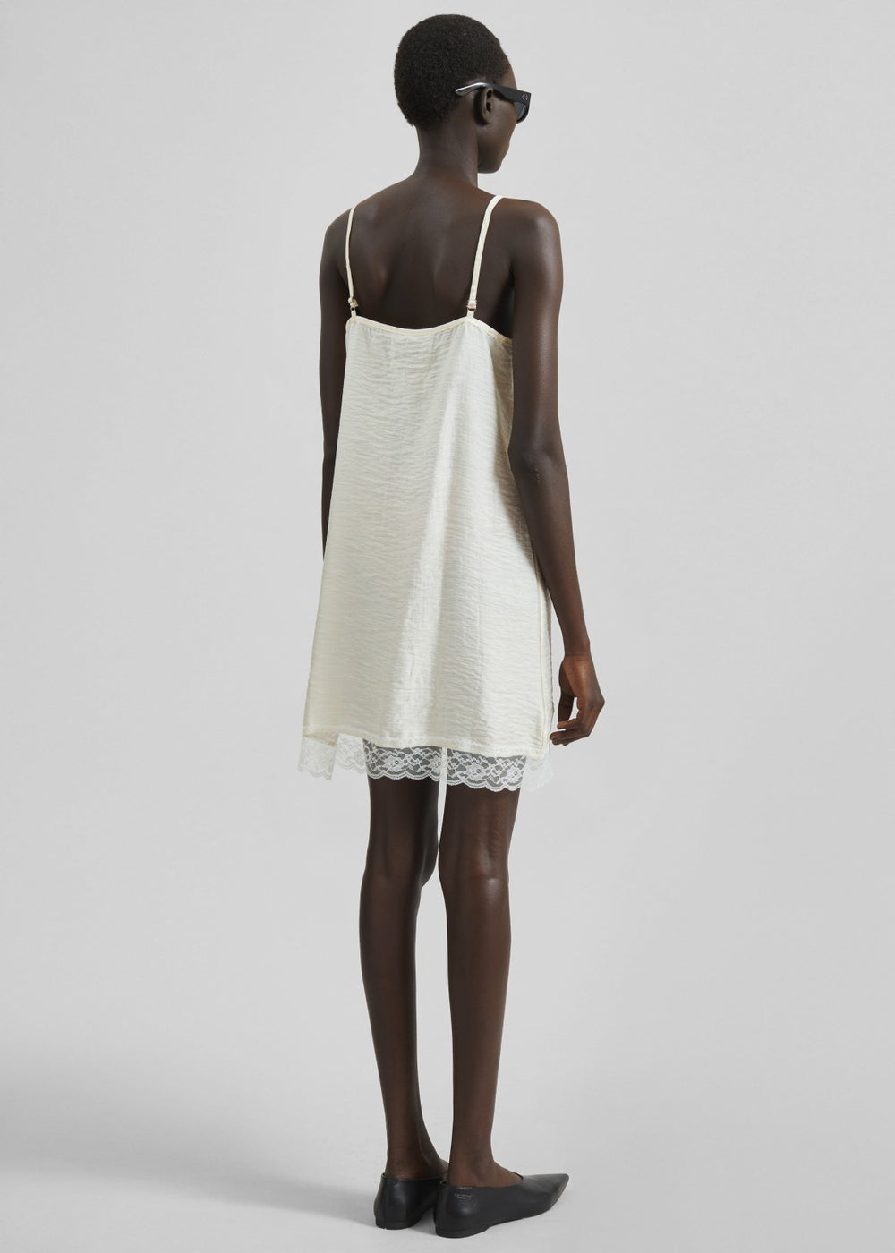 Elvina Lace Trim Slip Dress - Cream