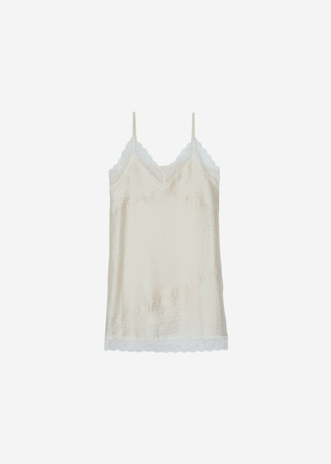 Elvina Lace Trim Slip Dress - Cream