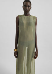 Corindi Sheer Organza Dress - Olive