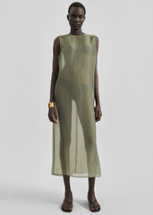 Corindi Sheer Organza Dress - Olive