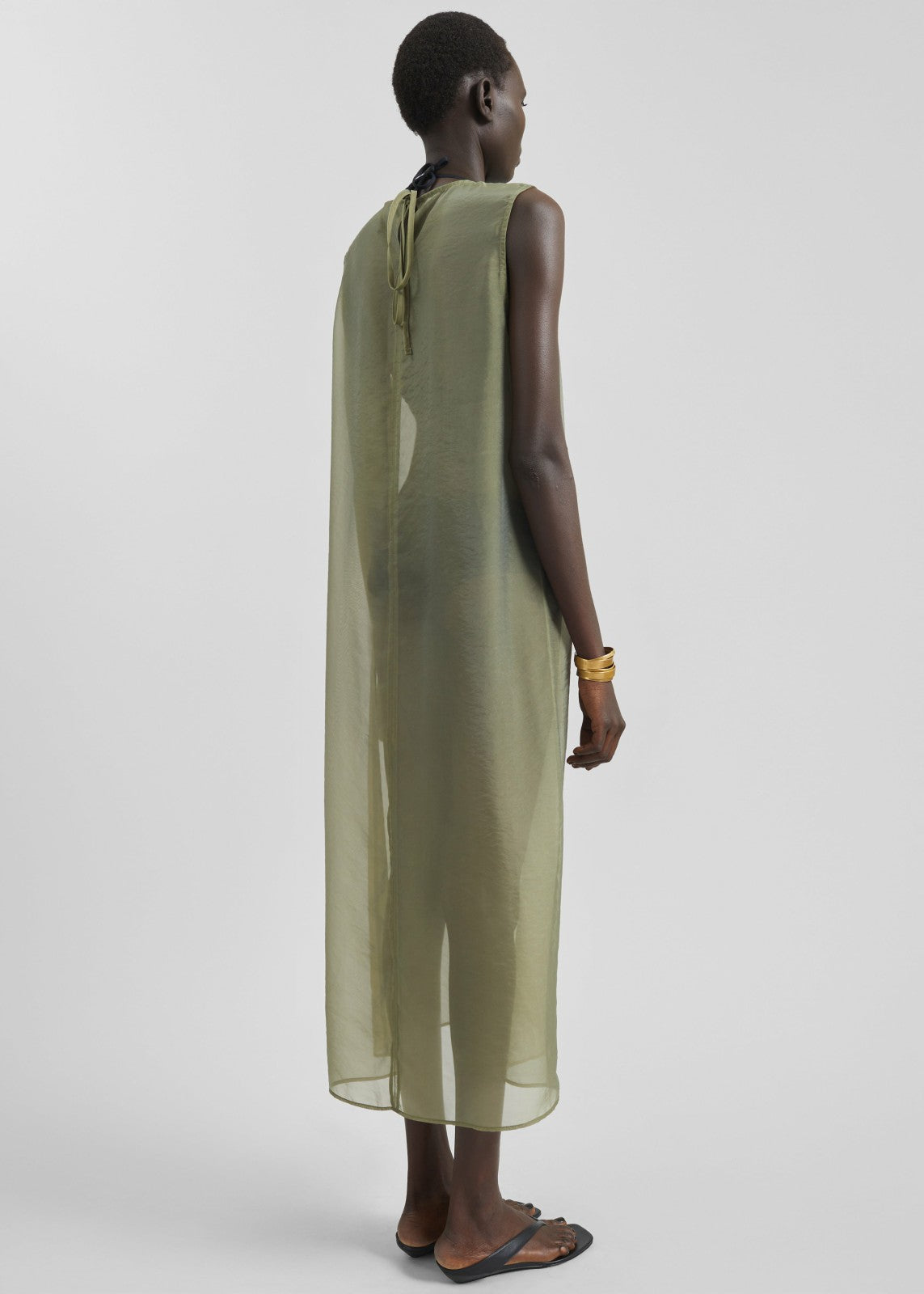 Corindi Sheer Organza Dress - Olive