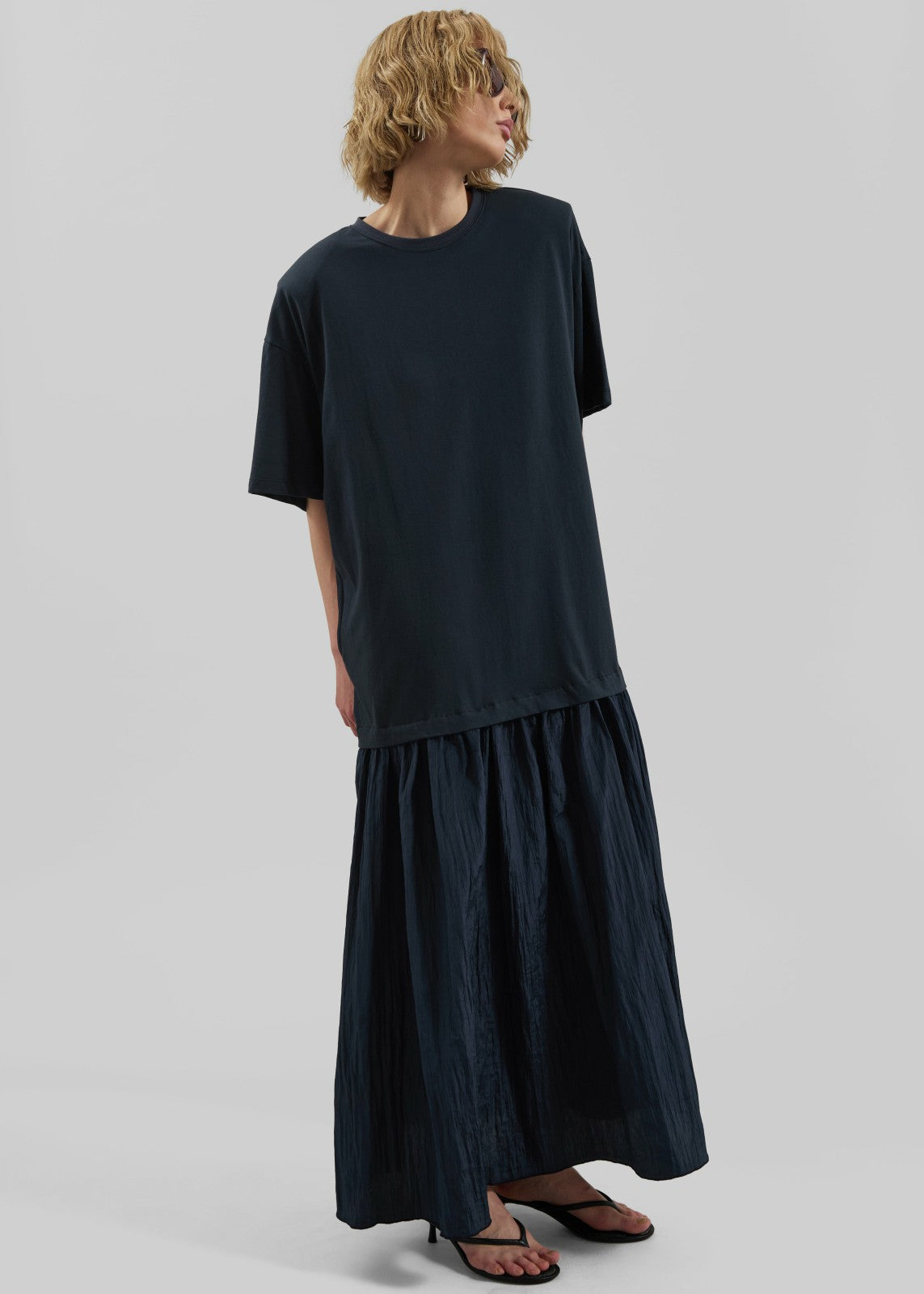 Endell Drop-Waist T-Shirt Dress - Navy