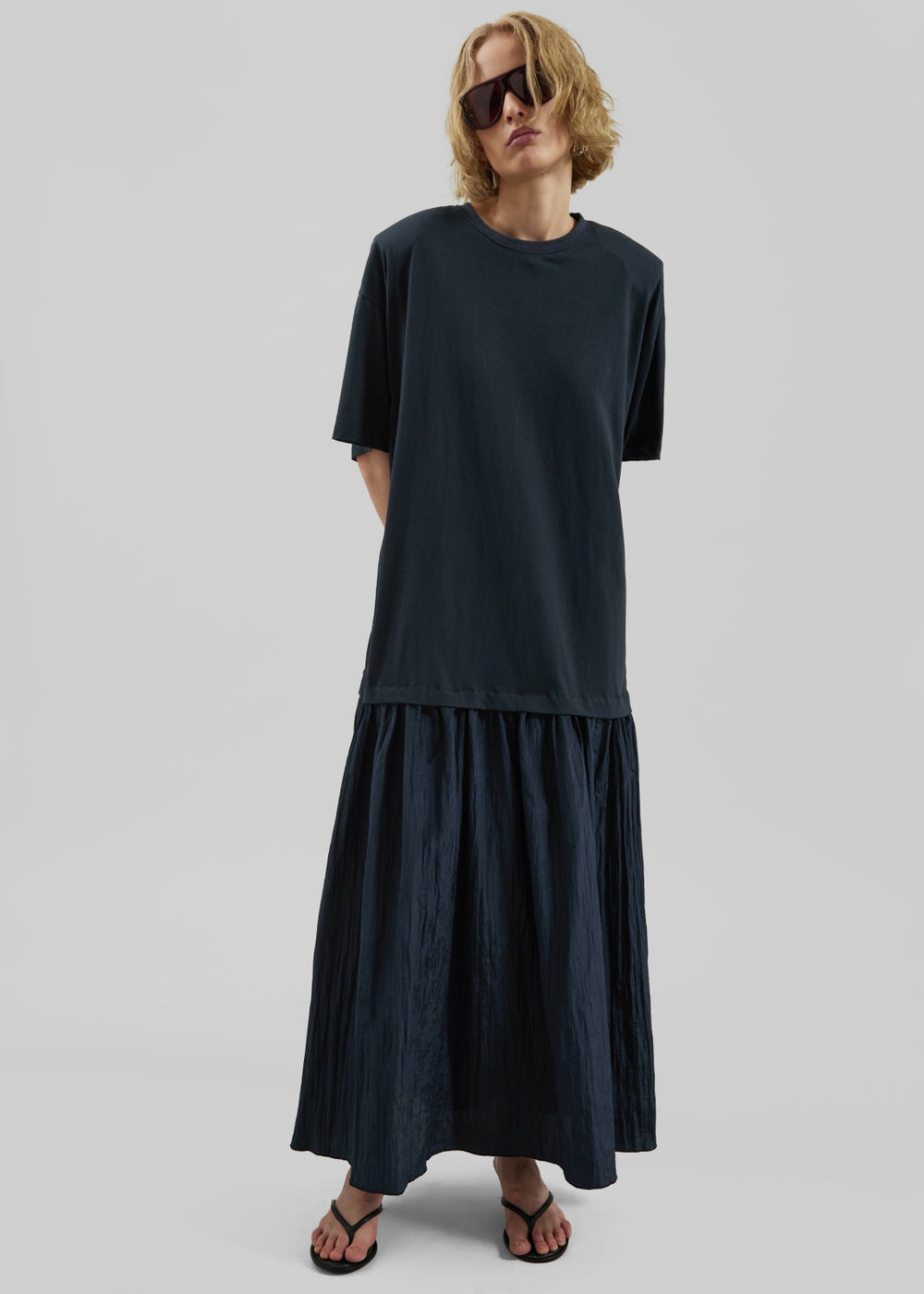 Endell Drop-Waist T-Shirt Dress - Navy