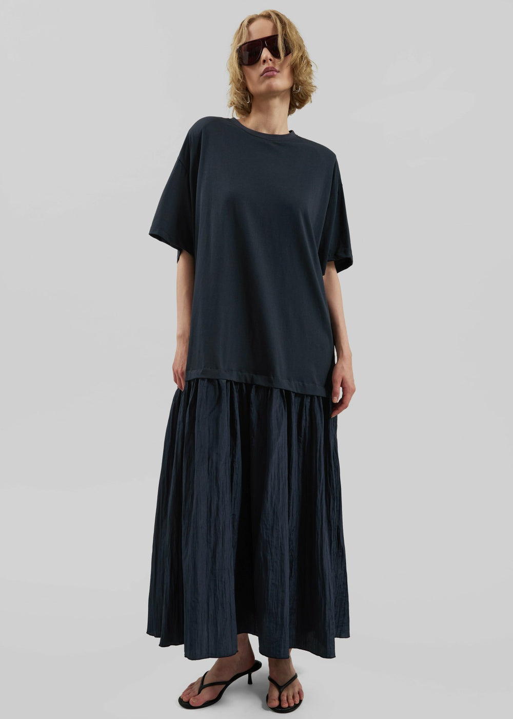 Endell Drop-Waist T-Shirt Dress - Navy