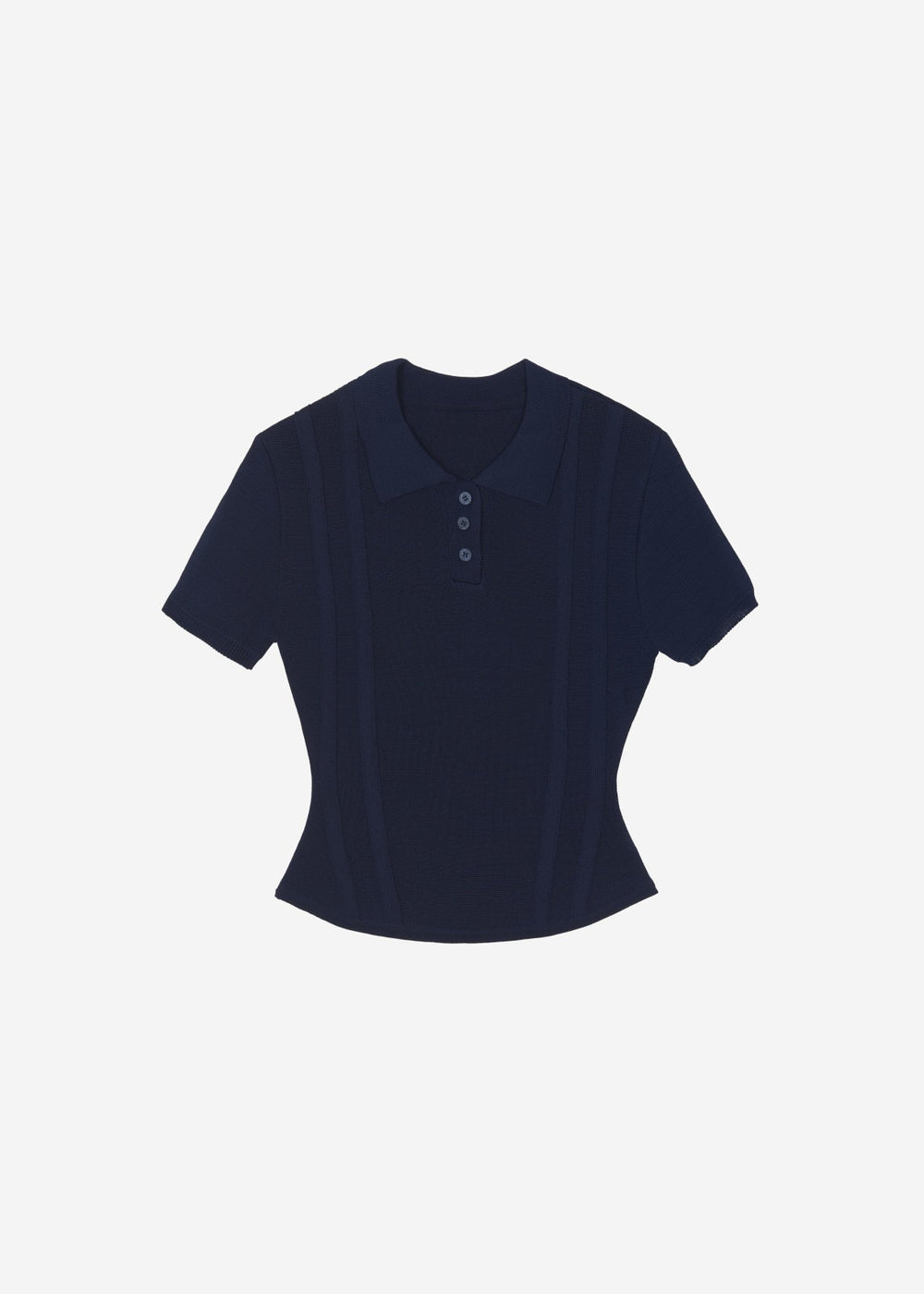 Kiama Cinched Knit Polo - Navy