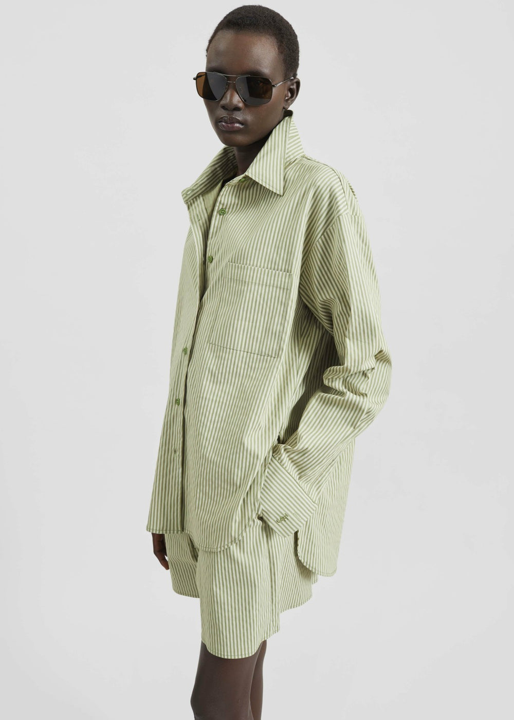 Lui Shirt - Green Stripe