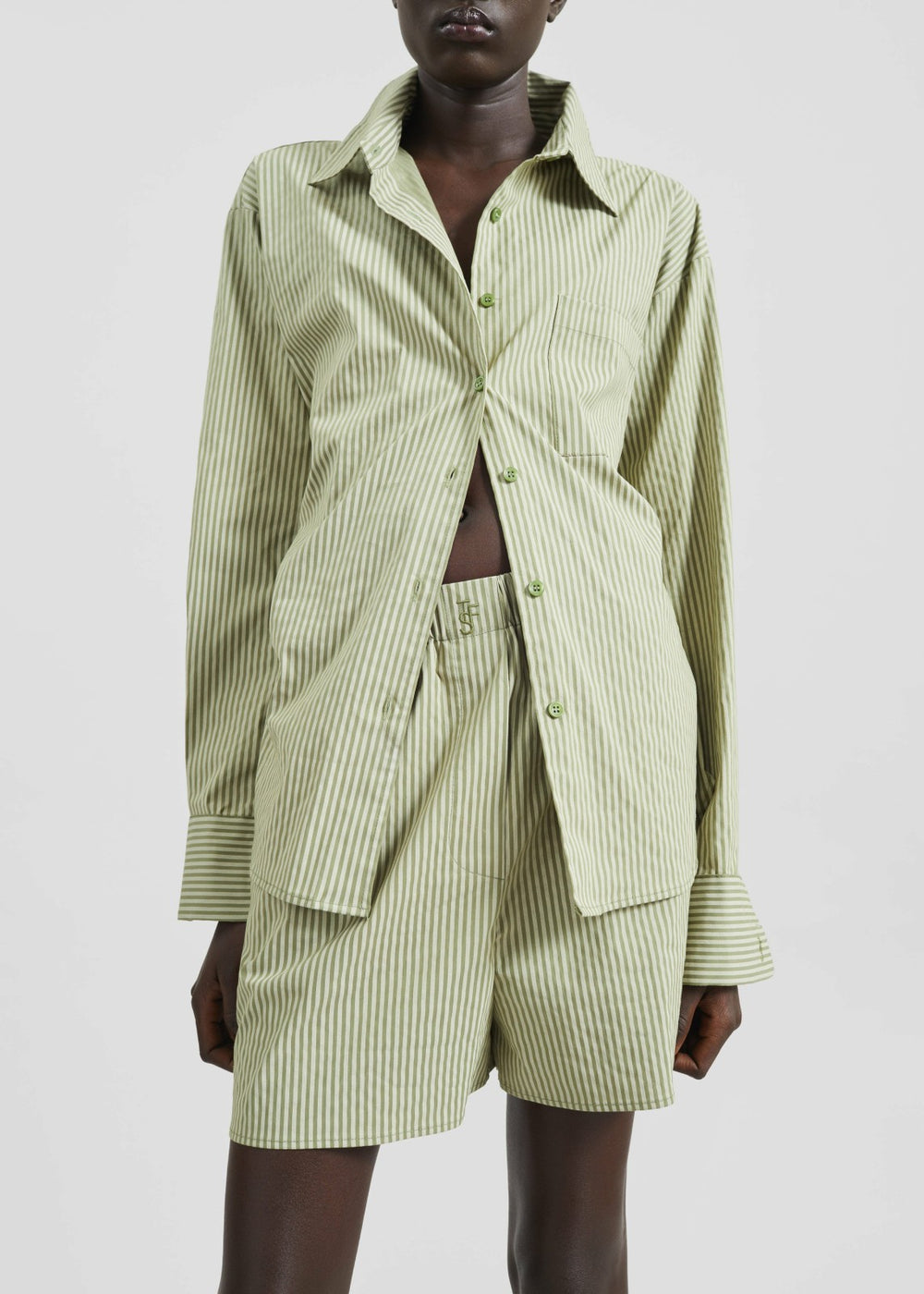 Lui Shirt - Green Stripe