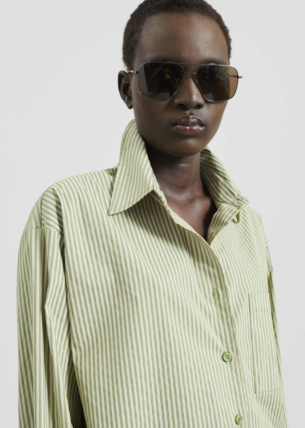 Lui Shirt - Green Stripe