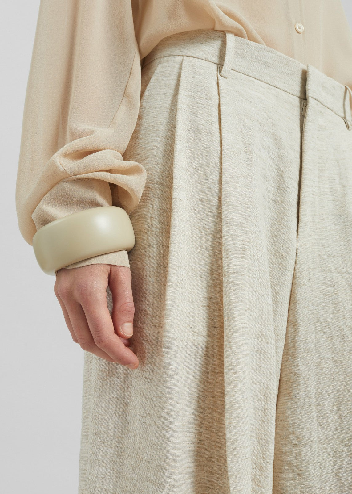 Wendin Pleated Trousers - Beige Melange