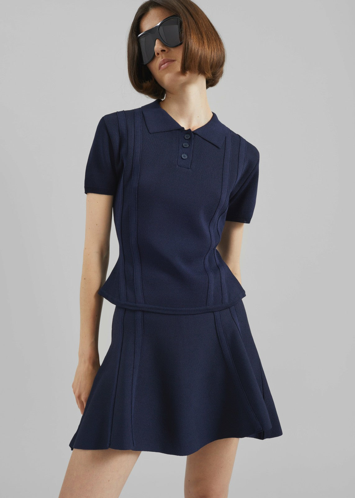 Kiama Sculpted Mini Skirt - Navy