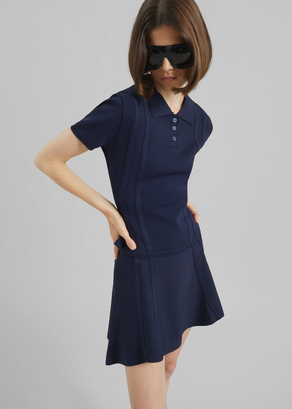 Kiama Sculpted Mini Skirt - Navy