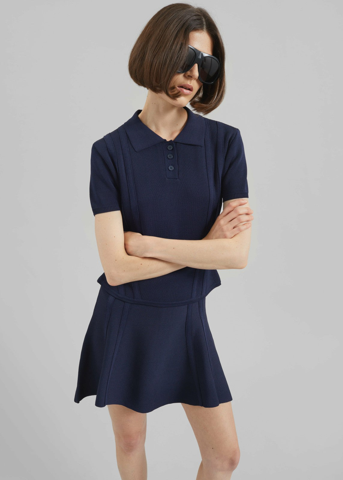 Kiama Sculpted Mini Skirt - Navy