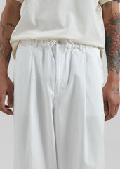 Denaye Cotton Barrel Leg Pants - White
