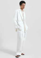 Denaye Cotton Barrel Leg Pants - White