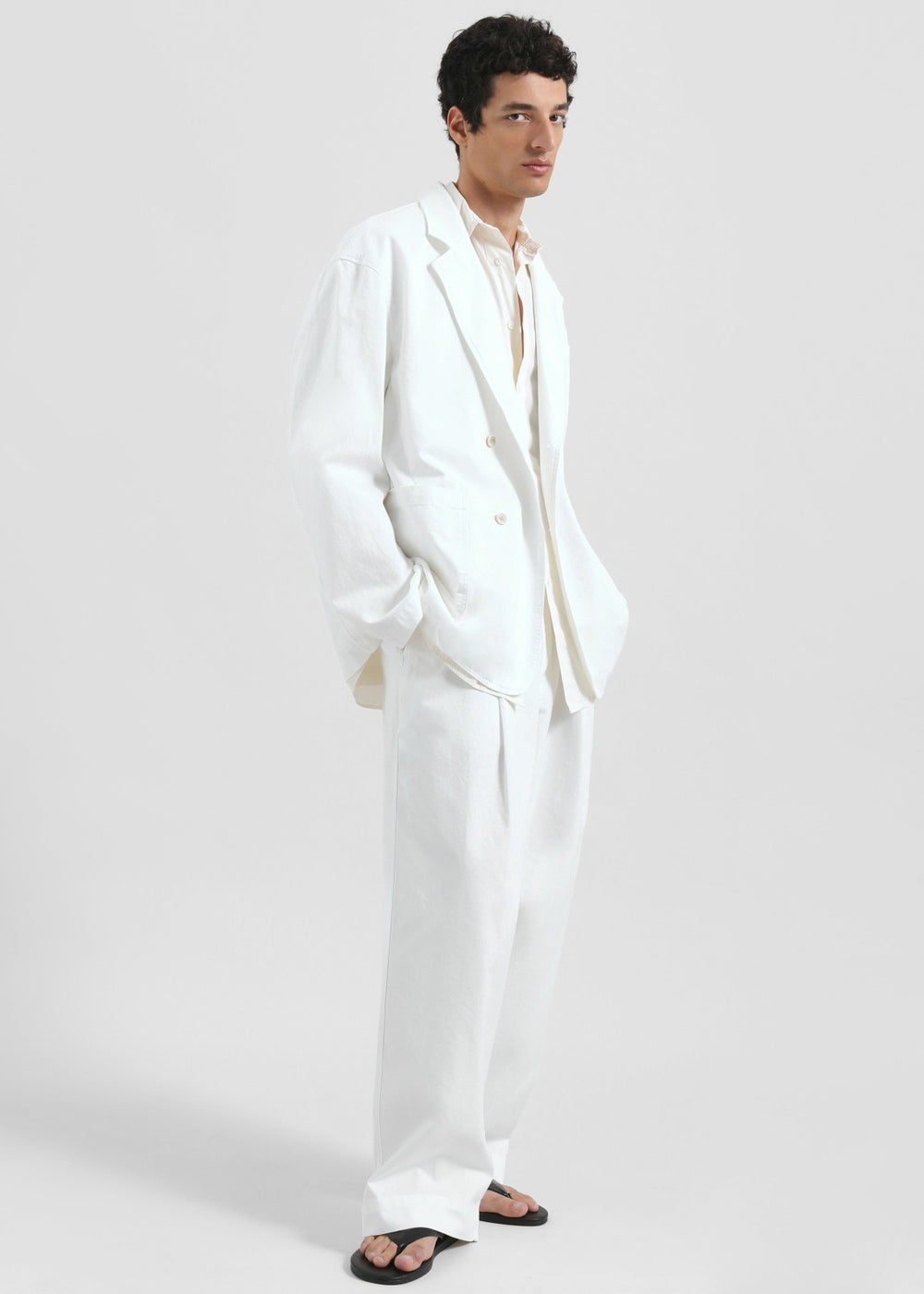 Denaye Cotton Blazer - White