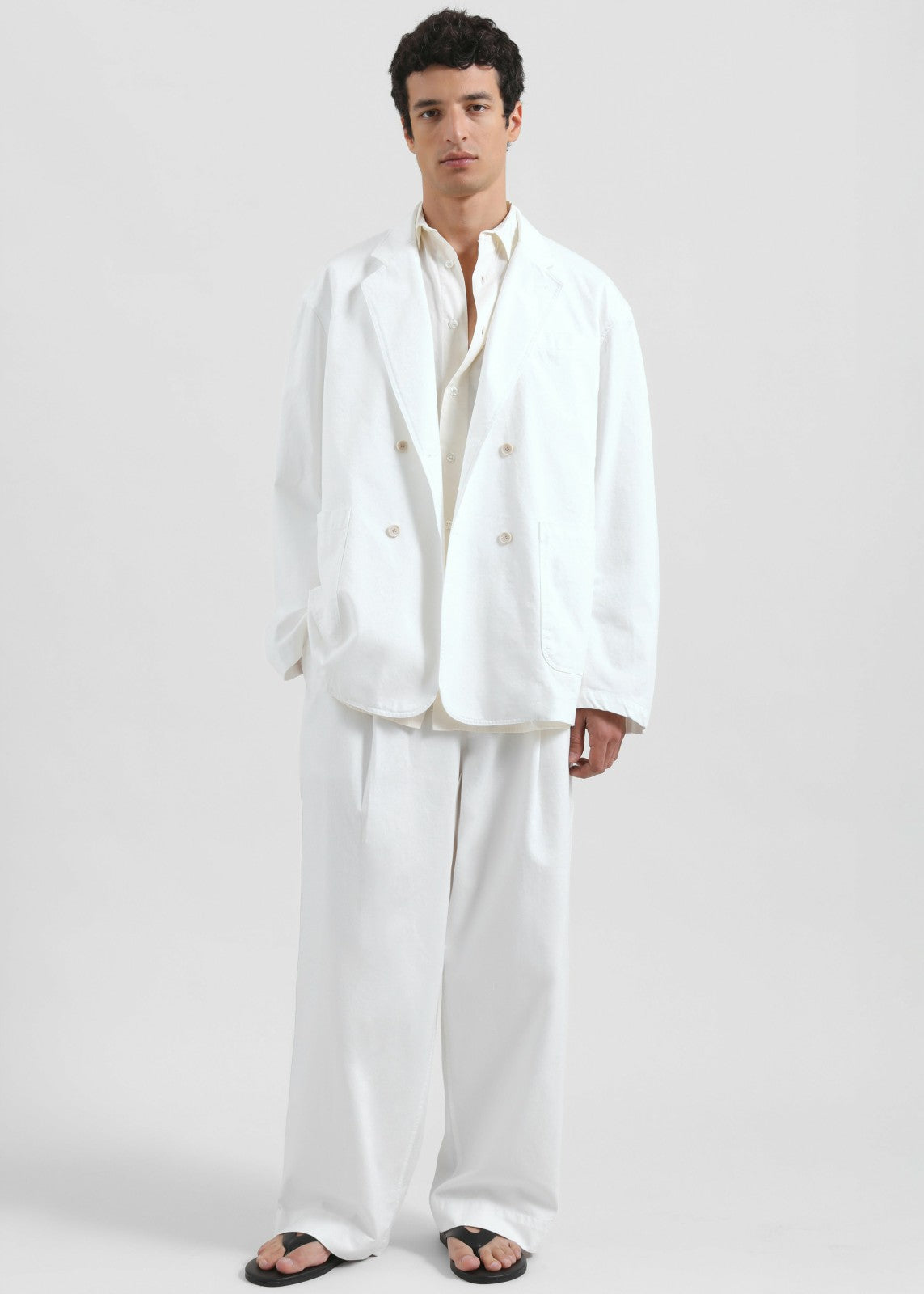 Denaye Cotton Blazer - White