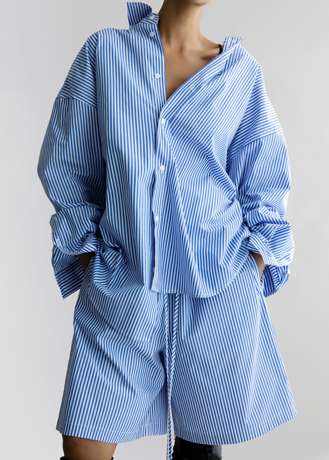 Rimini Bermuda Shorts - Blue/White Stripe