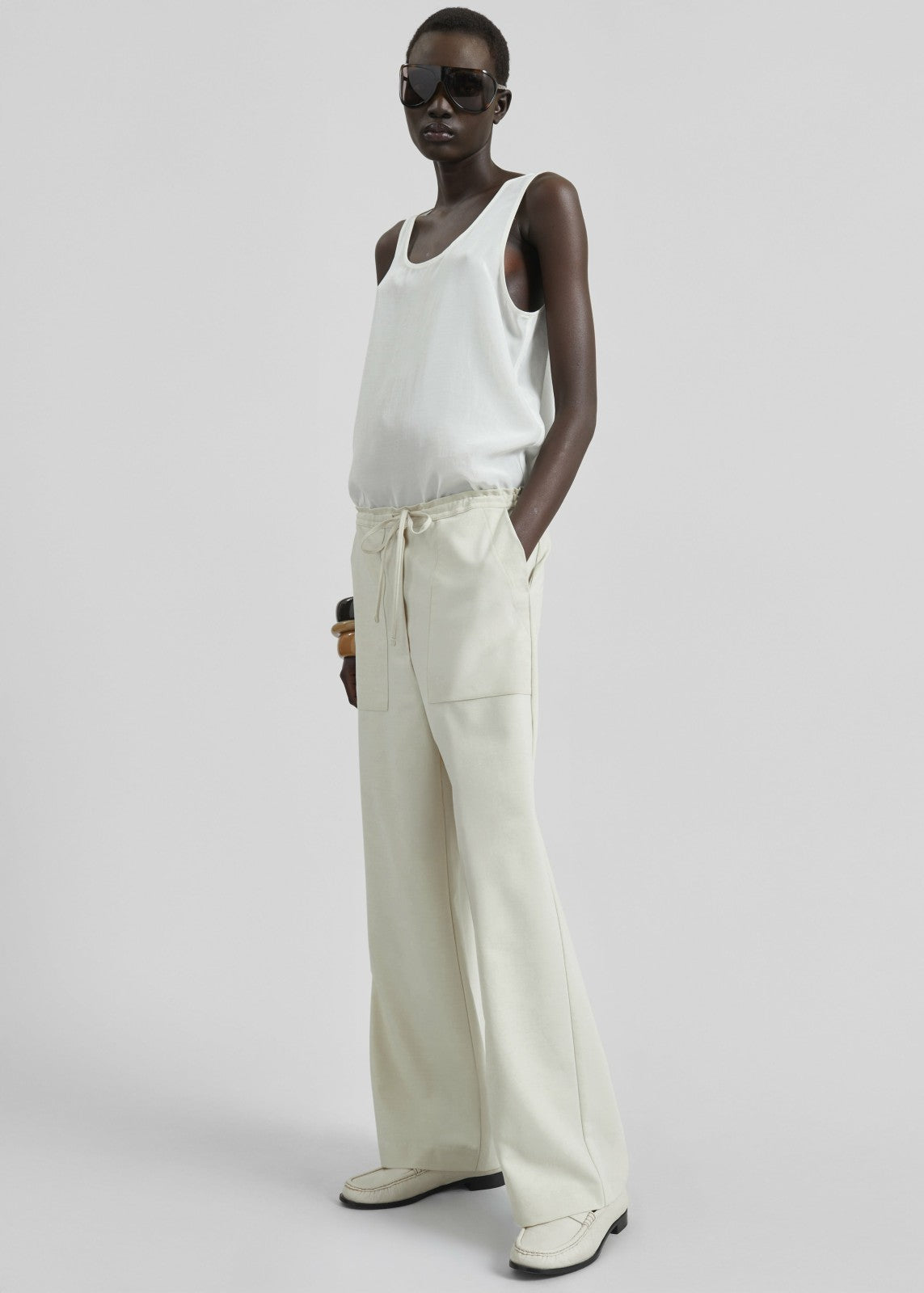 Ronne Straight Trousers - Cream