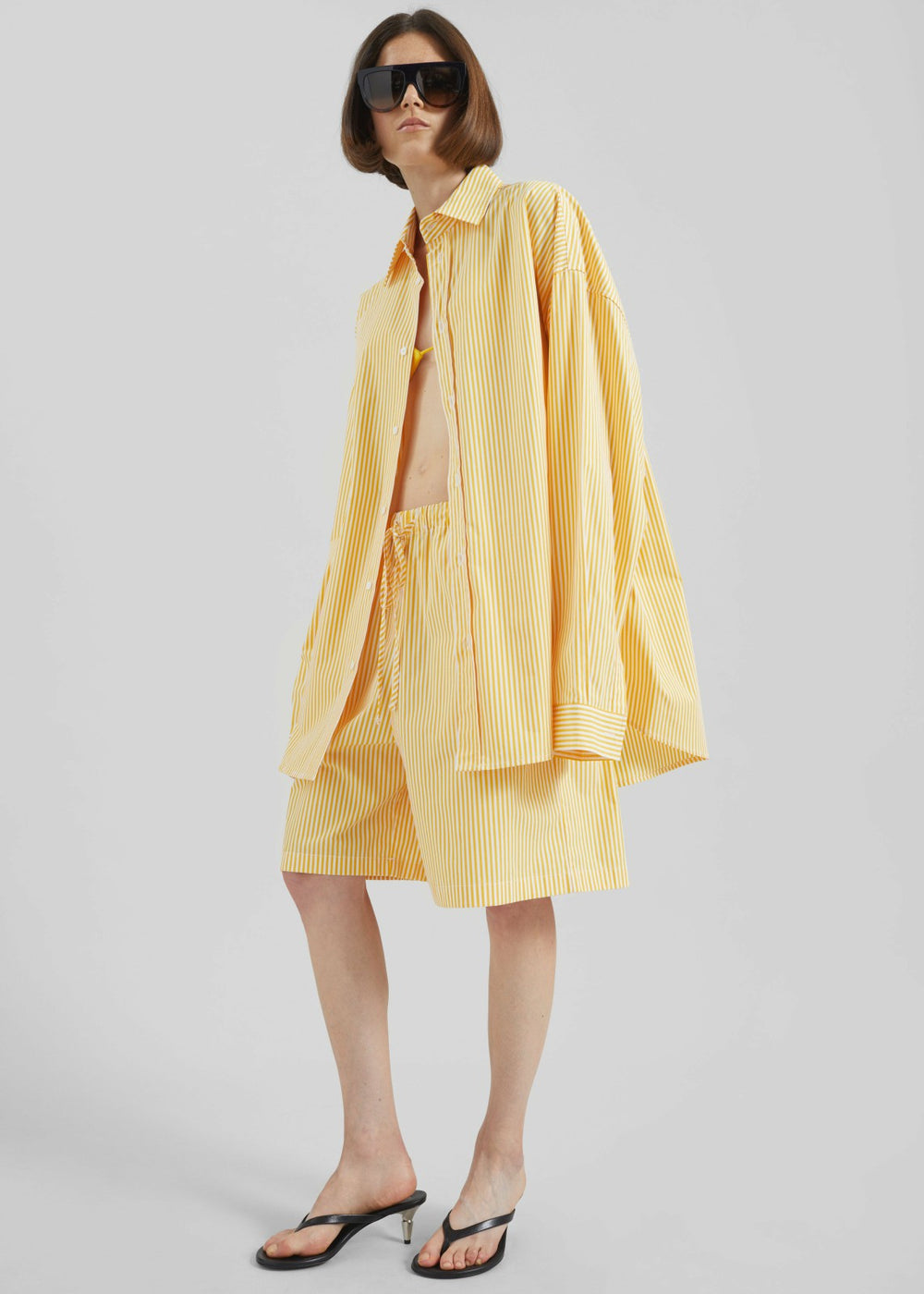 Rimini Bermuda Shorts - Yellow/White Stripe