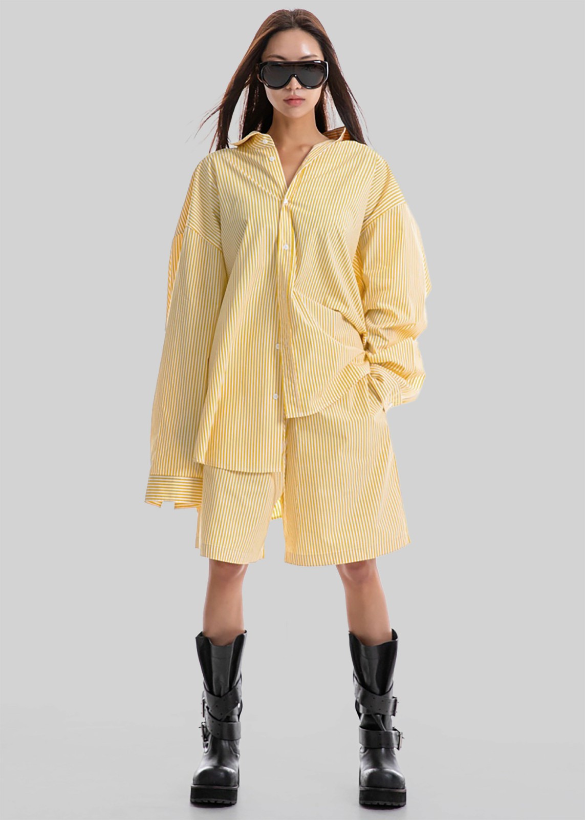 Rimini Bermuda Shorts - Yellow/White Stripe