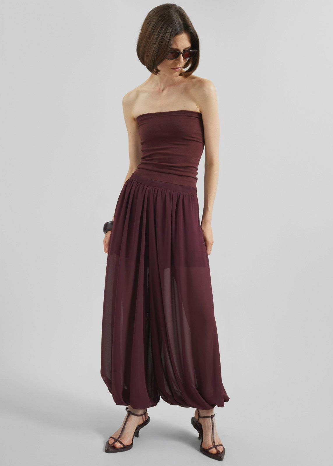 Solrae Tube Top - Burgundy
