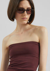Solrae Tube Top - Burgundy