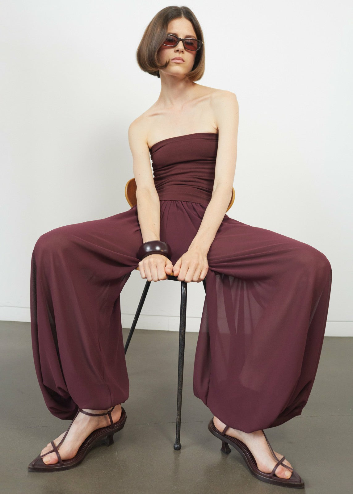 Solrae Tube Top - Burgundy