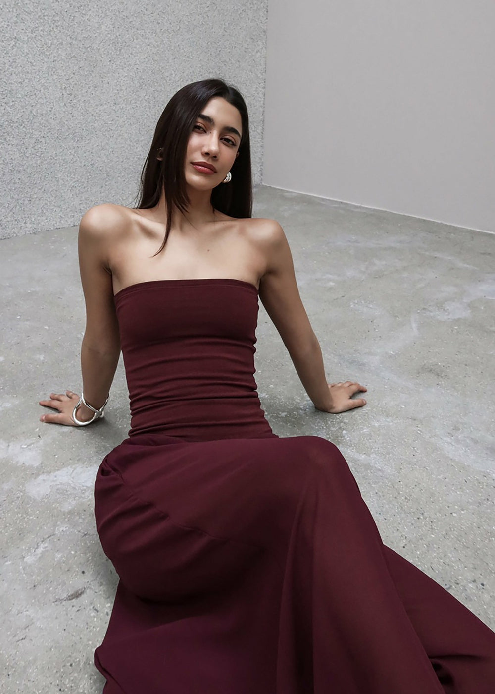 Solrae Tube Top - Burgundy