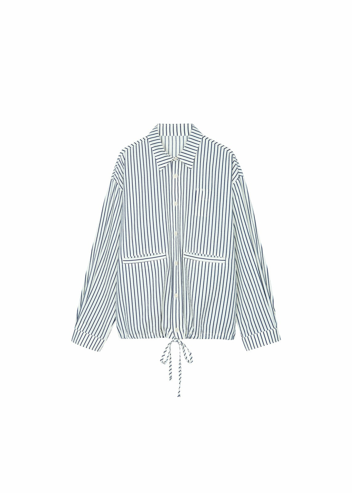 Corwin Shirt Jacket - White/Navy Stripe