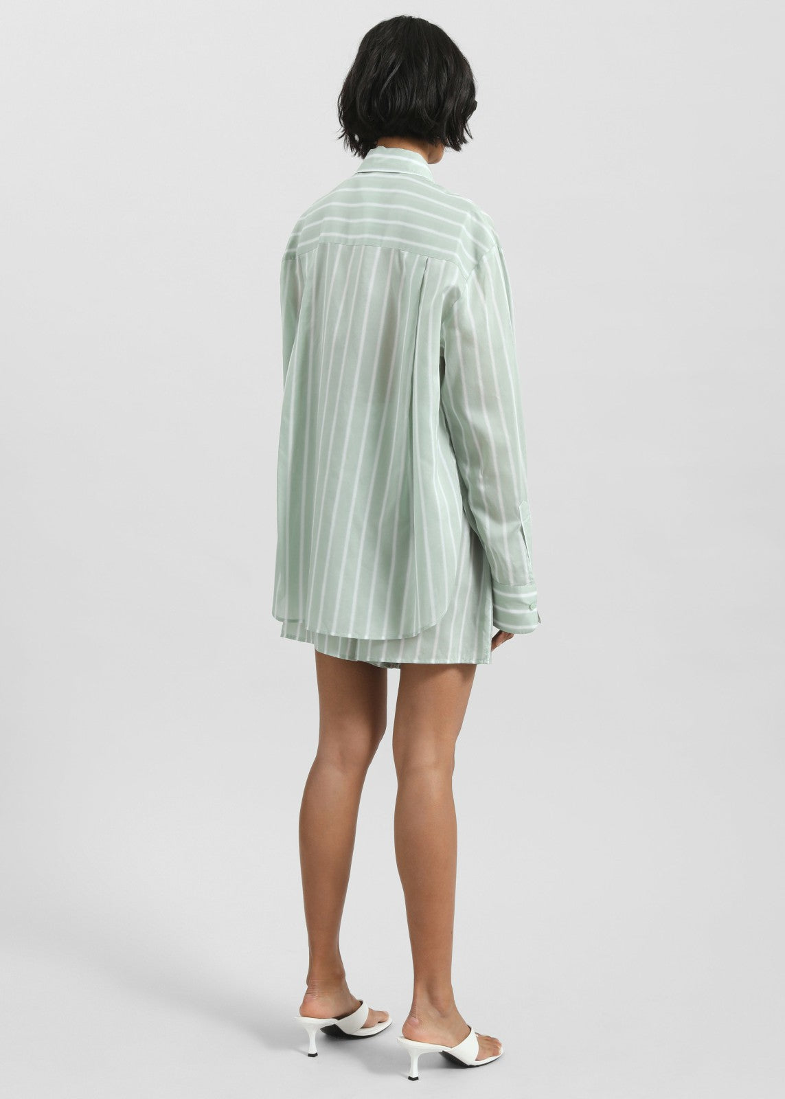 Peri Silk Shirt - Green Stripe