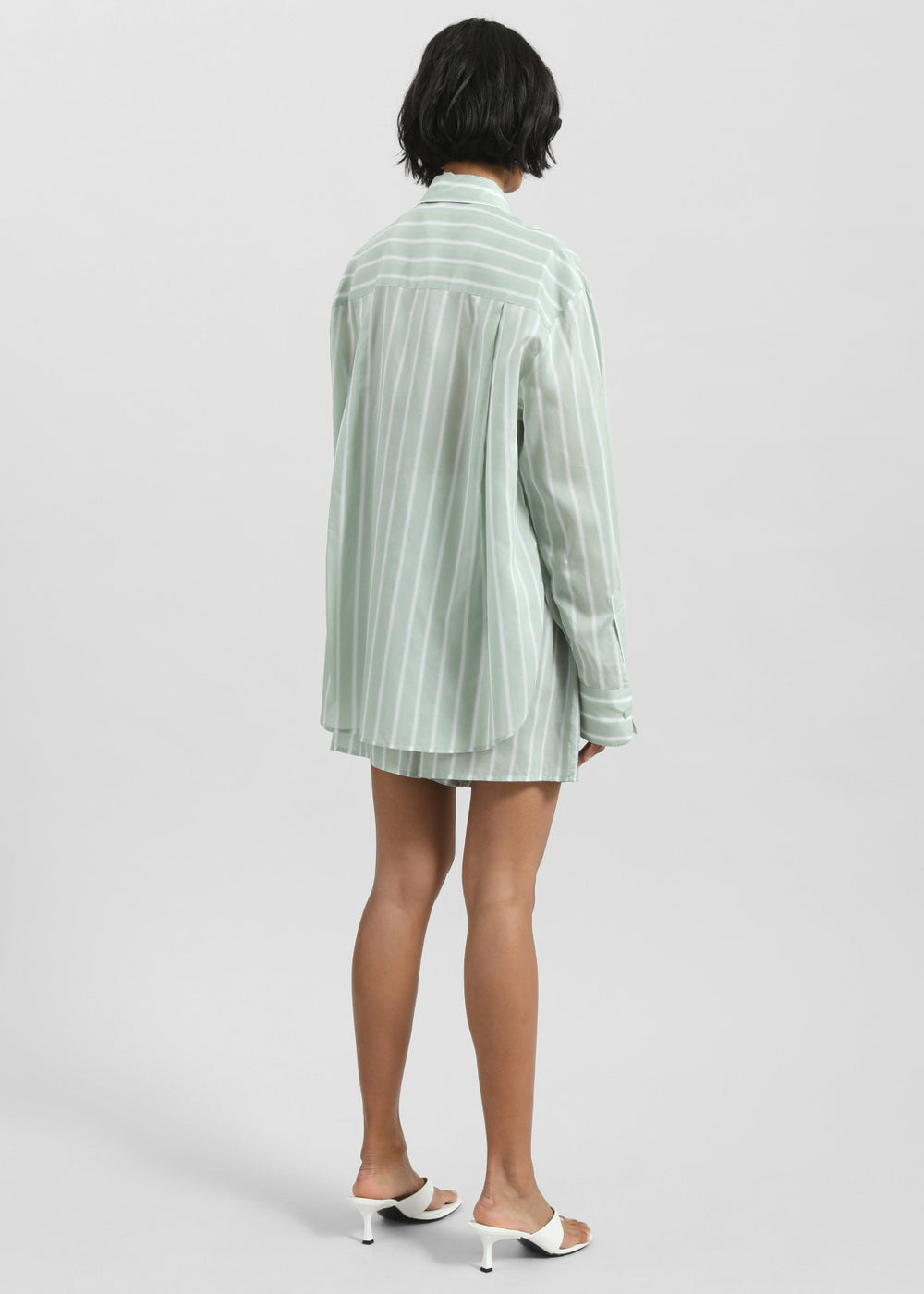 Peri Silk Shirt - Green Stripe