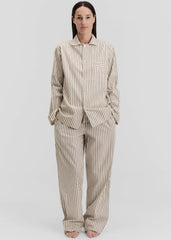 Tekla Poplin Pyjama Shirt - Hopper Stripes