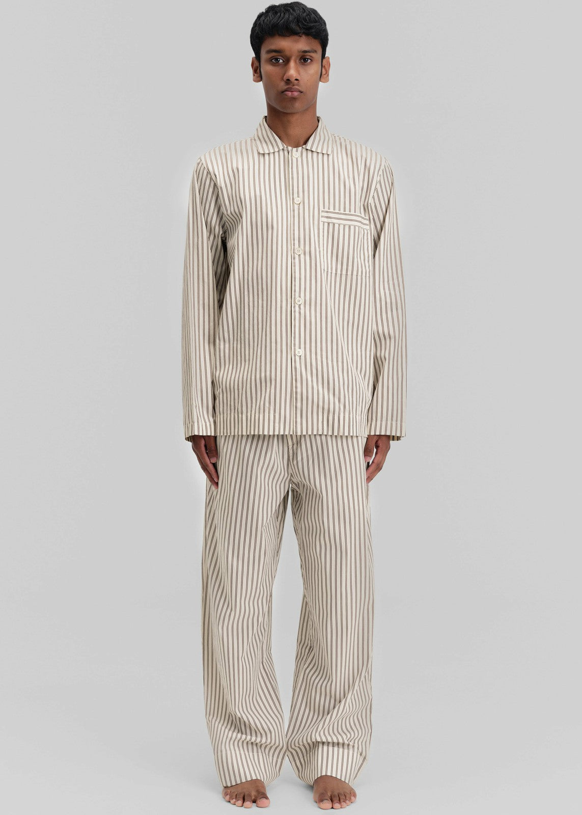 Tekla Poplin Pyjama Shirt - Hopper Stripes
