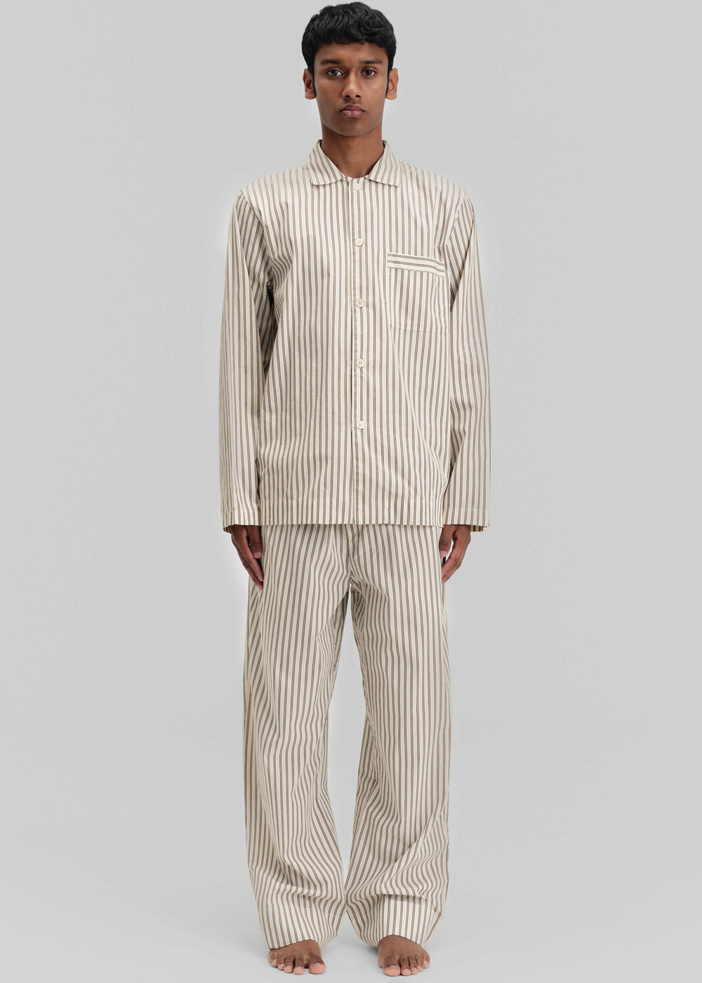 Tekla Poplin Pyjama Shirt - Hopper Stripes
