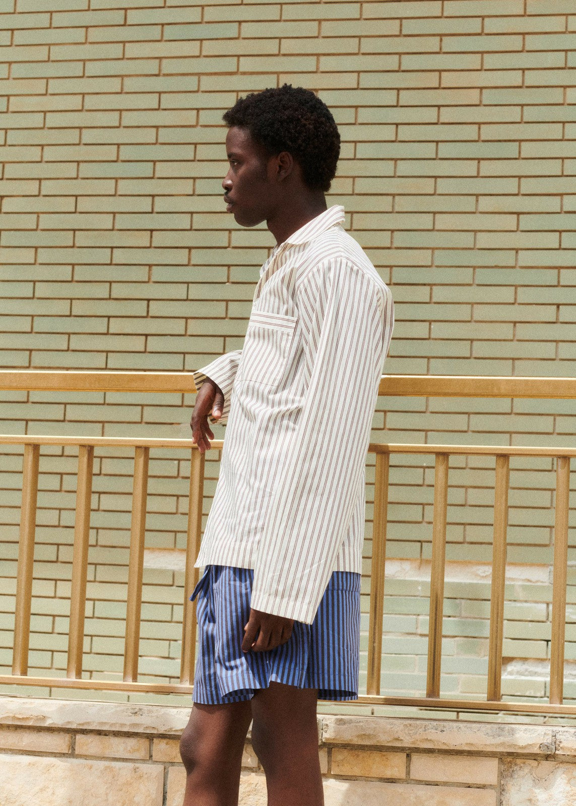 Tekla Poplin Pyjama Shirt - Hopper Stripes