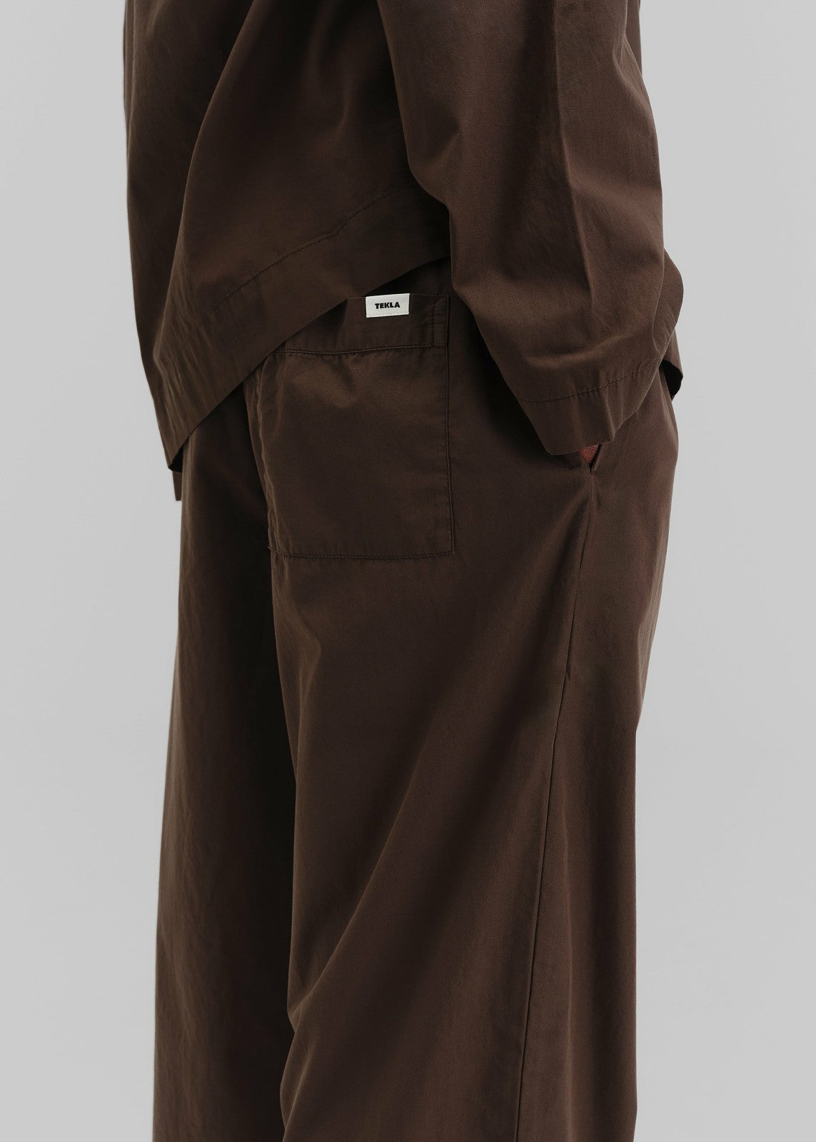 Tekla Poplin Pyjama Pants - Coffee