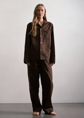 Tekla Poplin Pyjama Pants - Coffee