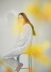 Tekla Poplin Pyjama Shirt - Needle Stripes