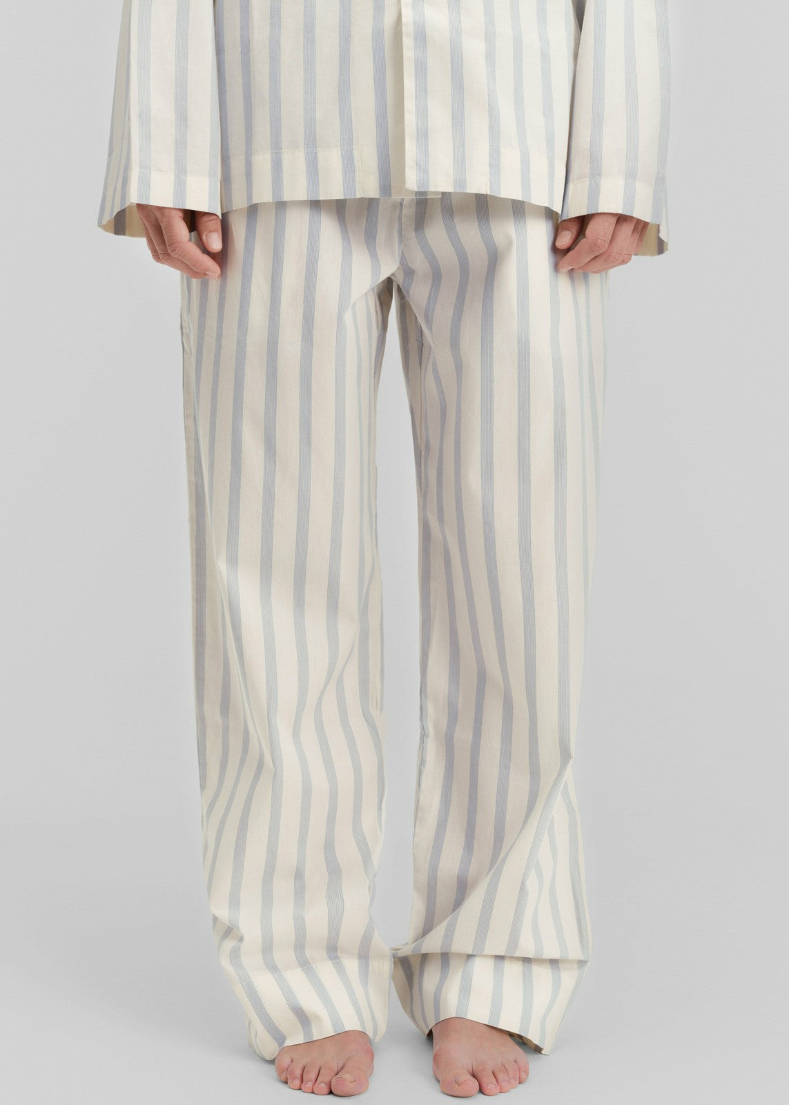 Tekla Poplin Pyjama Pants - Needle Stripes