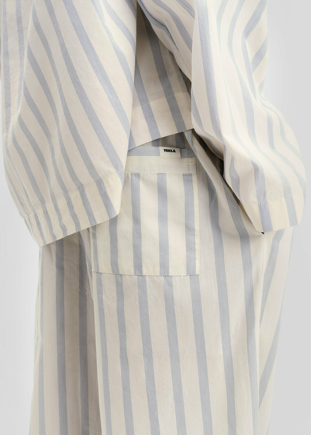 Tekla Poplin Pyjama Pants - Needle Stripes