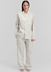Tekla Poplin Pyjama Pants - Needle Stripes