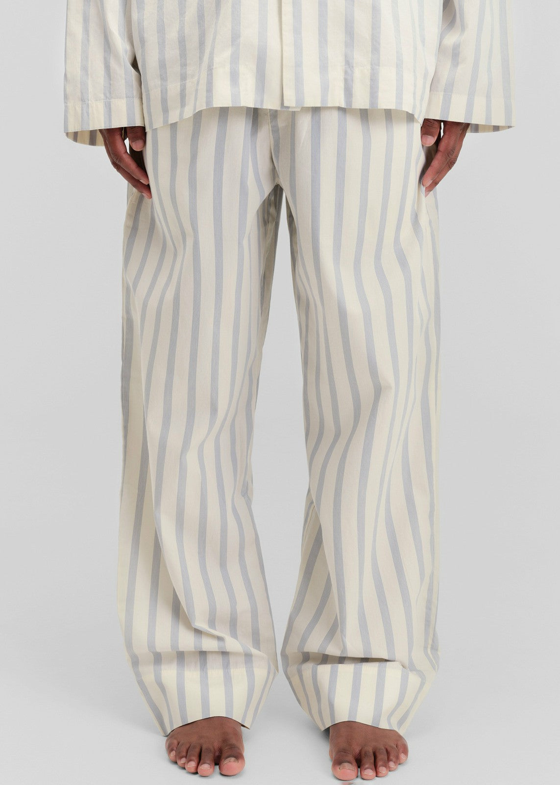 Tekla Poplin Pyjama Pants - Needle Stripes