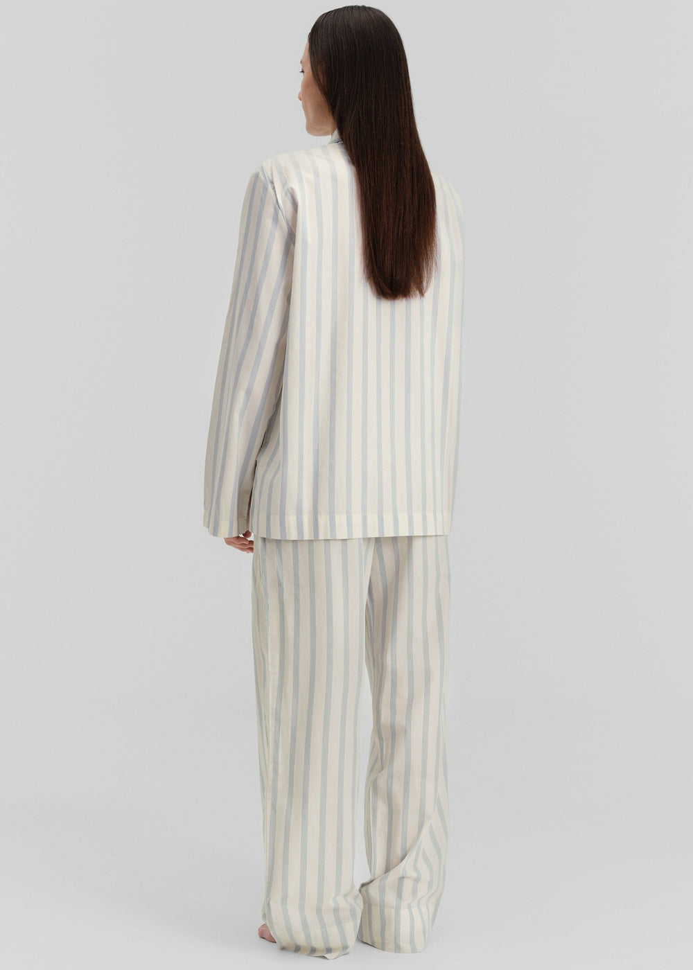 Tekla Poplin Pyjama Pants - Needle Stripes