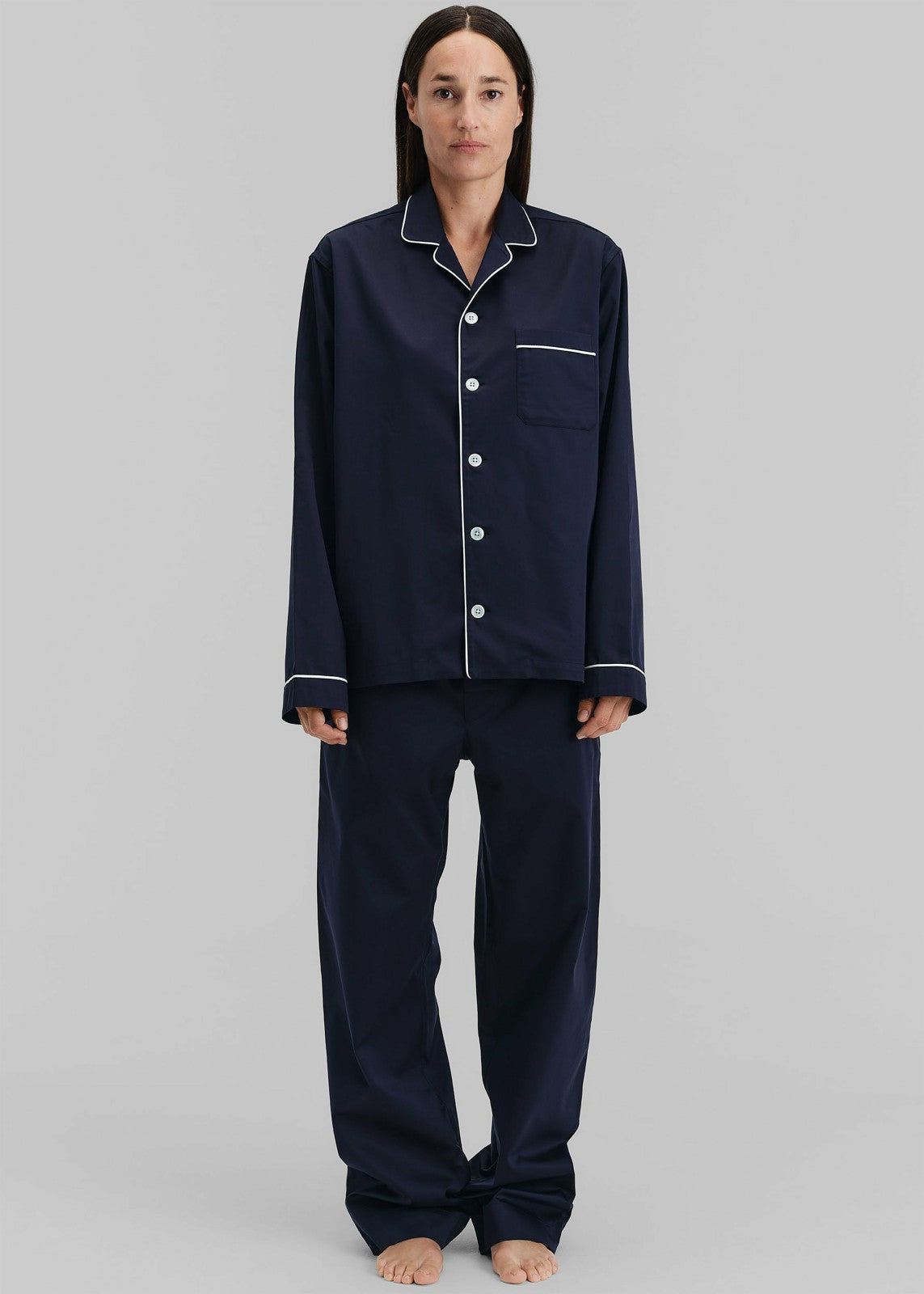 Tekla Sateen Pyjama Shirt - Chelsea