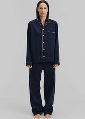 Tekla Sateen Pyjama Shirt - Chelsea