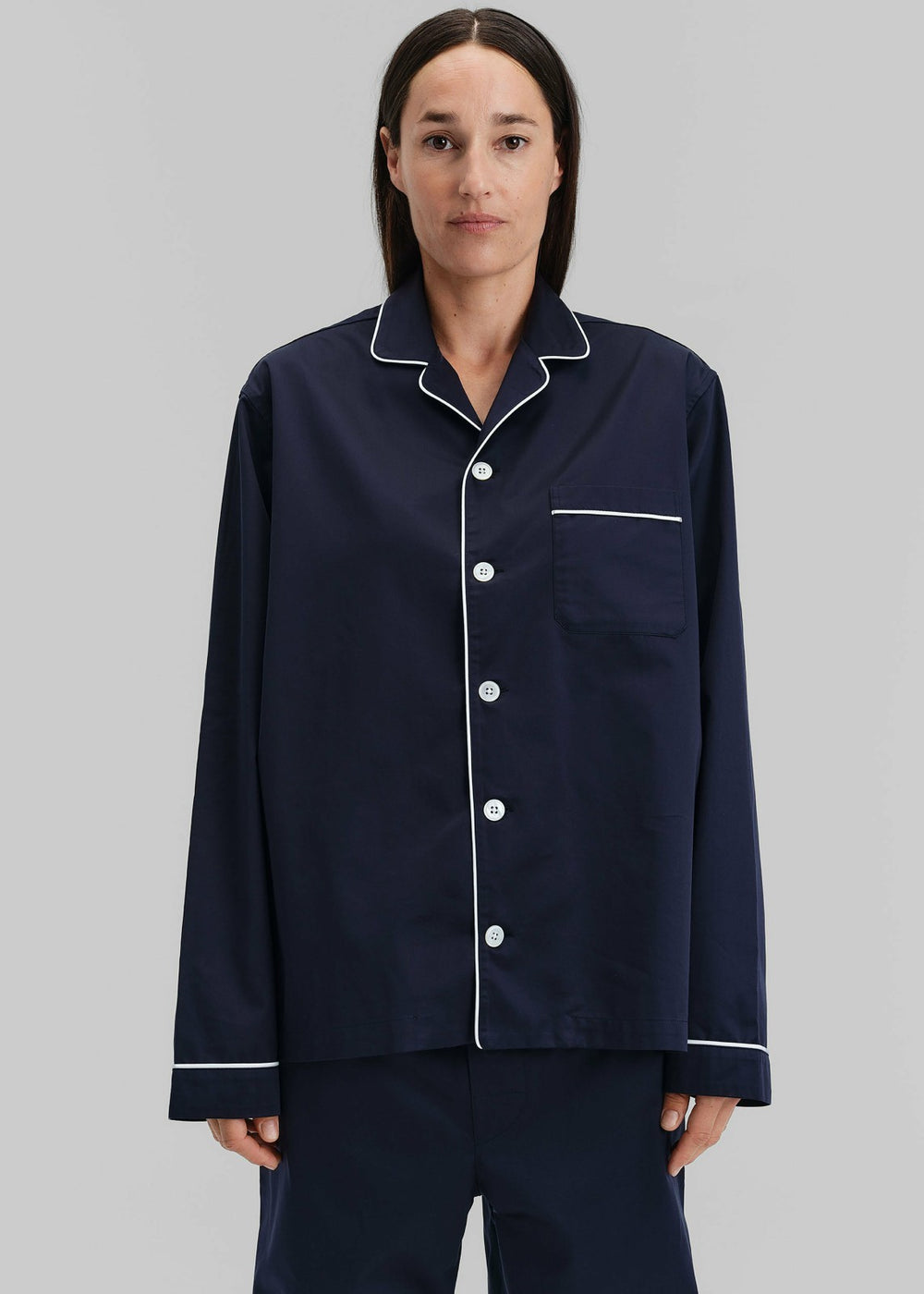 Tekla Sateen Pyjama Shirt - Chelsea