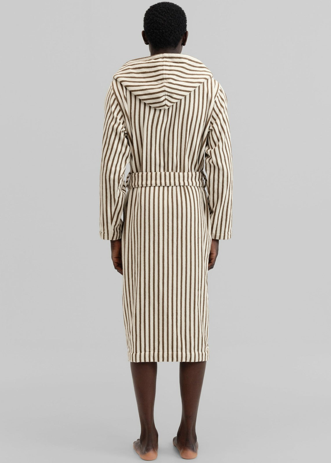 Tekla Hooded Bathrobe - Kodiak Stripes