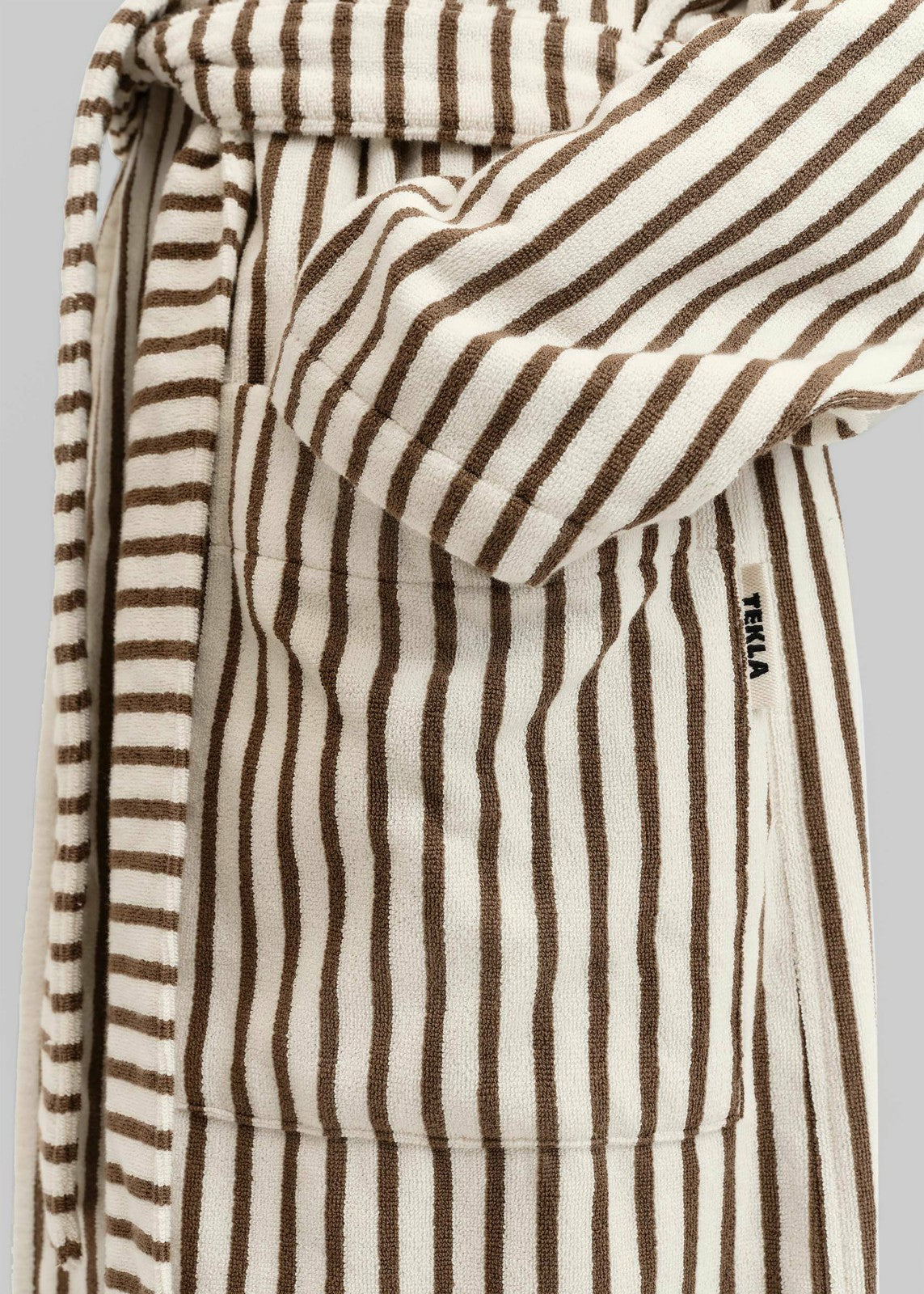 Tekla Hooded Bathrobe - Kodiak Stripes